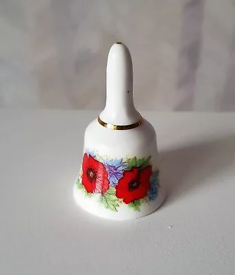 Buy Fine Bone China Bell Staffordshire   Blue Waters Of England  Poppies Miniature • 3£