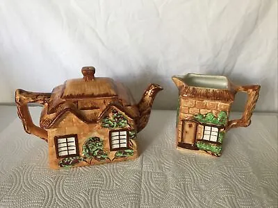 Buy Crown Clarence Old English Cottage Ware Teapot & Milk Jug • 13.49£