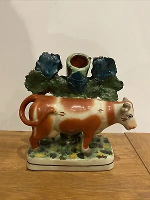 Buy Antique Victorian Staffordshire Figure Of A Cow Pottery Ornament • 50£