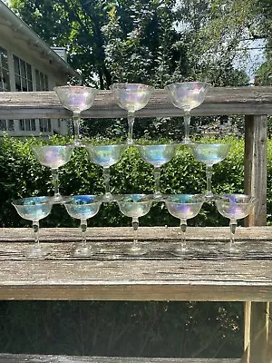 Buy 12 Vintage Champagne Saucers Coupe Carnival Glasses 1920s Art Deco Cocktail • 216.11£