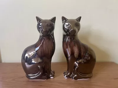 Buy Pair Of Poole Pottery Precious Gold Collection Small Cats 17cm • 79.95£