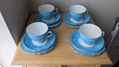 Buy Vintage Colclough Blue Acorn  Bone China Tea Set 12 Pieces • 6.99£