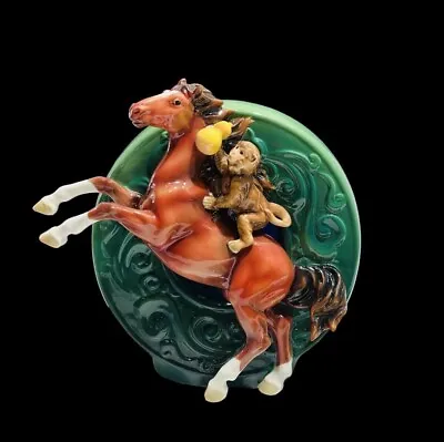 Buy Rare Franz Porcelain Horse Figurine Monkey Riding Hand Painted COA Box • 615.70£