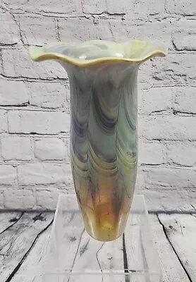 Buy VTG Art Vase Phoenician Style Spun Studio Art Glass Iridescent Signed By Artist • 57.60£