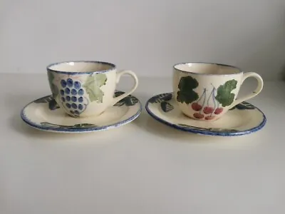 Buy Poole Pottery  Dorset Fruits  Tea/Coffee Cups & Saucers Grapes & Cherries  • 25£