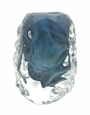 Buy Elizabeth Lyons Vase 2011 Blue Chunky Studio Art Glass Signed • 161.02£