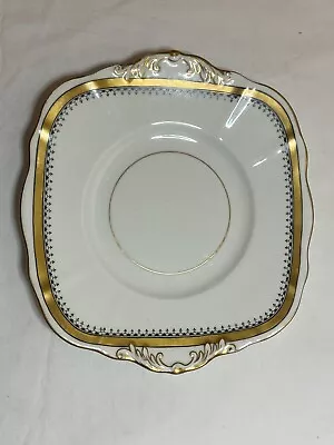 Buy T F & S Ltd, Phoenix Ware Square China Cake Plate, Black And Gold Border Design • 4£