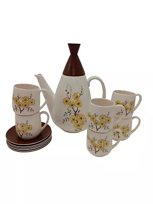 Buy Carlton Ware Tea Set Handpainted Made In England Trade Mark Mimosa Yellow X13 • 6.99£