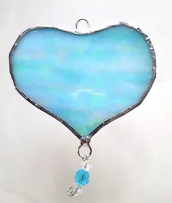Buy Turquoise Heart Stained Glass Suncatcher Anniversary Wall Window Hanging Gift • 9.95£