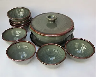 Buy Made In Cley Studio Pottery Complete Set Of Soup Tureen And 8 Bowls, Stoneware • 280£