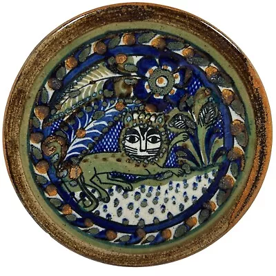Buy VTG Tonala Folk Art Lion Pottery Plate 6” Xochiquetzel  Mexico Teresa Duran • 28.84£
