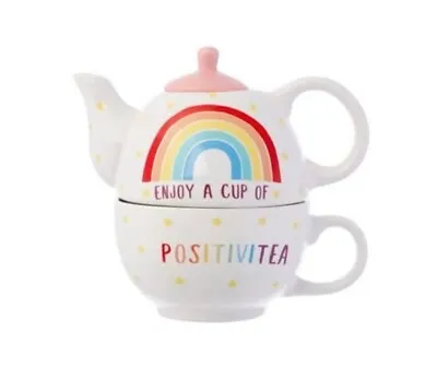 Buy Sass & Belle Rainbow Positivitea Tea Pot For One Teacup Teapot Gift Boxed  • 17.99£