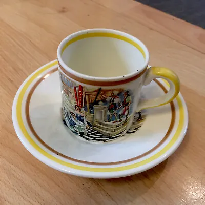 Buy Vintage Coffee Can And Saucer Portland Pottery Cobridge Gondoliers C1930s • 26£