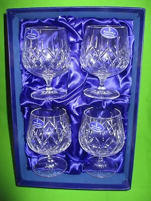 Buy Royal Doulton Ciyork  Schooner Brandy X 4 Crystal Glasses Boxed • 44£