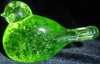 Buy Green Vaseline Glass Bird Blue Jay Songbird Animal Uranium Paperweight selenium  • 28.29£