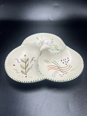 Buy 1950s/60s Vintage Arthur Wood Hand-painted Three Section Serving Dish/Bowl • 14£