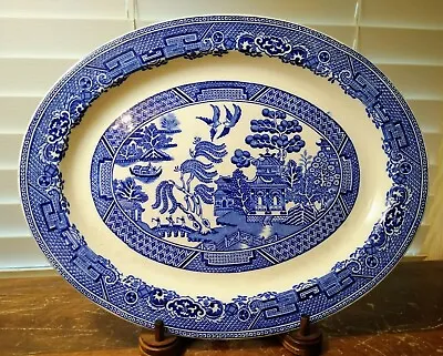 Buy Vintage Wood & Sons  Woods Ware  Blue Willow 12  Oval Platter Made In England • 23.71£