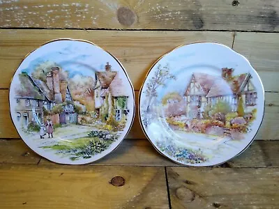 Buy Staffordshire China Two Country Rural Scene Plates Cottagecore Collectable • 10£