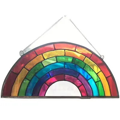 Buy Rainbow Stained Glass Suncatcher Spring Boho Rainbow Catcher Ornament, H FAST • 5.64£