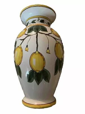 Buy Cottura Ceramic Arts Imports 14” Lemon Vase Urn Large, Made In Italy, EUC • 47.41£