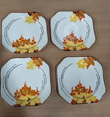 Buy Set Of 4 Vintage Losol Ware Small Plates Autumn Colour Pattern • 18.99£