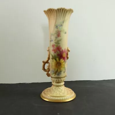 Buy Royal Worcester Blush Ivory Flower Holder Vase Floral 14cm Tall - A/F As Is • 9.99£