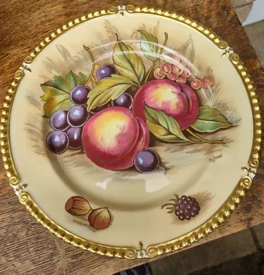 Buy Aynsley  Orchard Gold  Pattern D Jones Signed Cabinet Plate • 79£