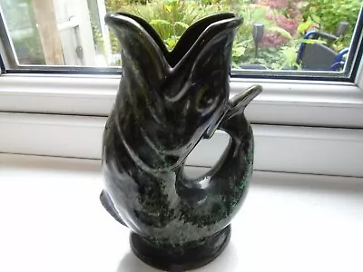 Buy Kernewek Pottery Cornwall Treacle Fish Gurgle Glug Jug Vase 20cm Gluggle 8” • 9.99£
