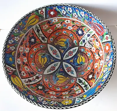 Buy Large Turkish Handmade And Hand Painted Ceramic Serving/Fruit Bowl • 45£