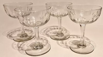 Buy Vintage Champagne Crystal Coupe Saucer Cut Glass X 4 • 19.99£