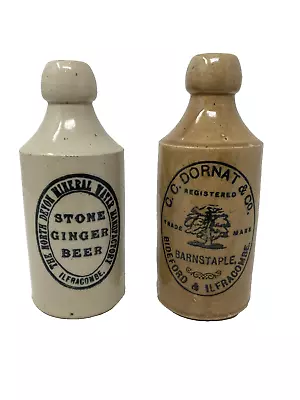 Buy Vintage North Devon Ginger Beer Pottery Bottles Dornat & Co Barnstaple X2 • 24.99£