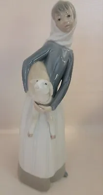 Buy Lladro Retired Figurine #4584 Girl With Goat Porcelain ~ 10.5  Tall • 47.37£