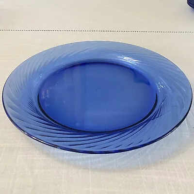 Buy One (1) Pyrex Festiva Cobalt Blue Swirl Dinner Plate 10 3/4” Euc • 7.72£