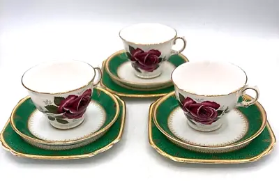 Buy ✅3 Assorted China Tea Cup Trio Sets - Royal Kent Grosvenor China Old English ✅ • 6.99£