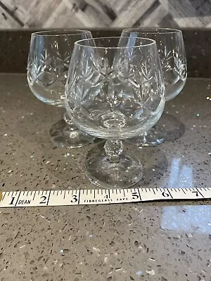 Buy 3 X Cut Glass Small Brandy Balloon Glasses  • 2£