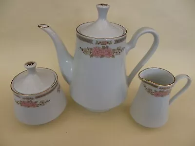 Buy Crown Ming Fine China Jian Shiang  Floral Mist  Coffee Pot Sugar Bowl Milk Jug. • 19.50£