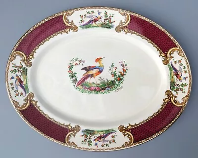 Buy Myott Staffordshire Chelsea Bird Red Enamel 12.5  Oval Platter 1945 - 52 • 93.92£