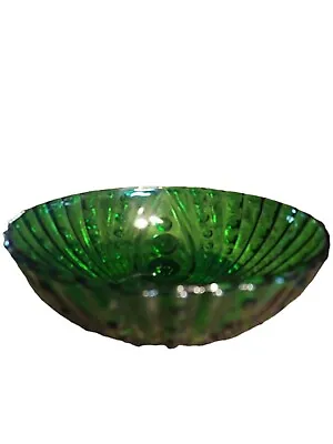 Buy Vintage Anchor Hocking Emerald Green Hobnail Footed Bowl 4.5  • 10.52£