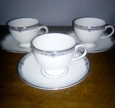 Buy Elegant Trio Of Wedgwood  Amherst  English Bone China Tea Cups/Saucers • 10£