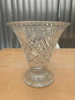 Buy Vintage Lead Crystal Cut Glass Heavy Chunky Vase Rare • 29.99£