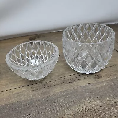 Buy Set Of 2 Small Glass Crystal Fruit Bowls • 17.99£