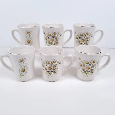 Buy Kernewek Pottery Small Mugs Coffee Cup Daisy Floral Pattern Cornwall Vintage X 6 • 29.39£