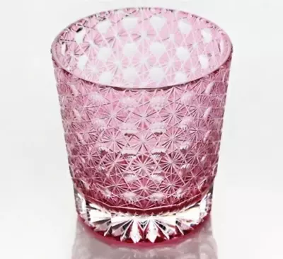 Buy Japanese Edo Kiriko Glass Hand Cut By Artisan 290ml/9.8oz Red NIB • 307.34£