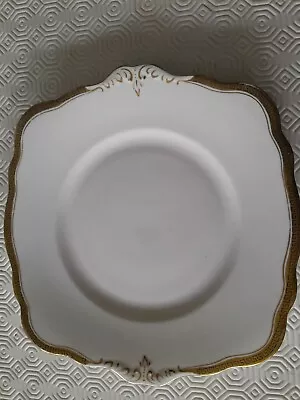 Buy Antique Foley China (EBCo) White With Gold Trim Square Cake Plates - V Good Cond • 18£