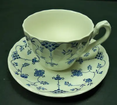Buy Vintage 1982 Myott Finlandia Cup And Saucer Staffordshire England Blue & White • 7.06£