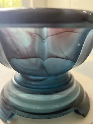 Buy Rare Davidson's Blue Cloud Glass Art Deco Centre Bowl • 30£