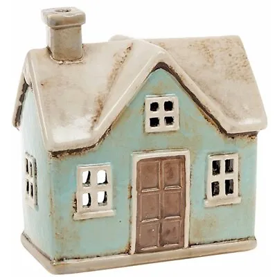 Buy  Village Pottery Small Blue Cornish Cottage House Tealight Candle Holder • 13.97£