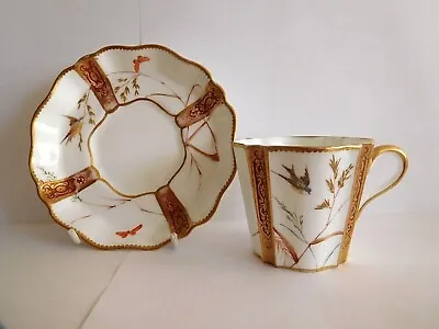 Buy Antique Wedgwood Aesthetic Cup And Saucer With Birds Butterflies And Dragonfly • 65£