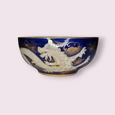 Buy Antique Adderley Gold Outlined White Lustre Dragon Blue Bowl 1912-26 Signed 6170 • 71.39£