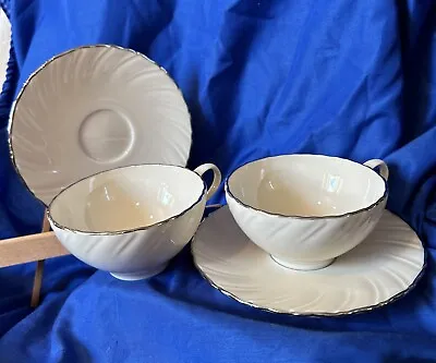 Buy Set Of 2 Weatherly By Lenox COFFEE TEA CUPS & SAUCERS - D517 • 6.70£